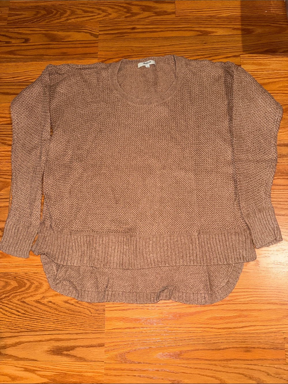 Madewell Brown Waffle Crewneck Sweater